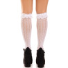 Leg Avenue - Chaussettes Hautes À Volants Blancs
